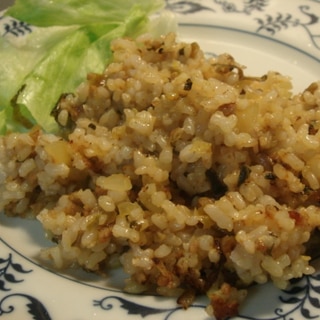 高菜と豚挽き肉の玄米チャーハン